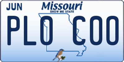 MO license plate PL0C0O