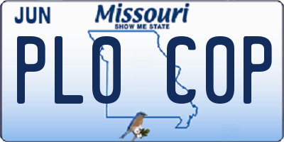MO license plate PL0C0P