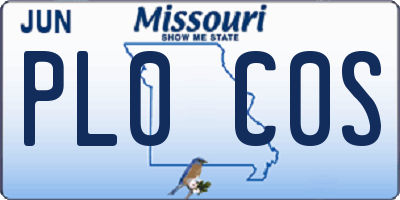 MO license plate PL0C0S
