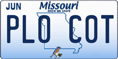 MO license plate PL0C0T