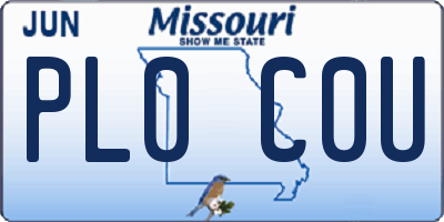 MO license plate PL0C0U
