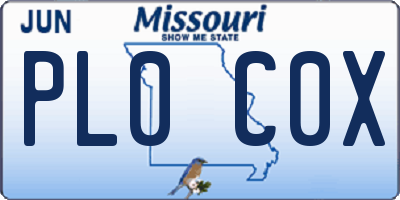 MO license plate PL0C0X