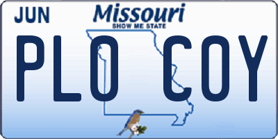 MO license plate PL0C0Y