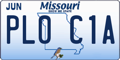 MO license plate PL0C1A