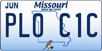 MO license plate PL0C1C
