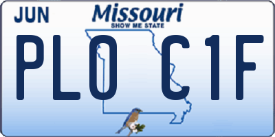 MO license plate PL0C1F