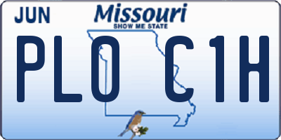 MO license plate PL0C1H