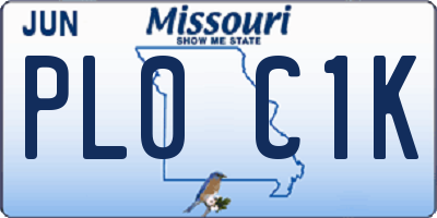 MO license plate PL0C1K