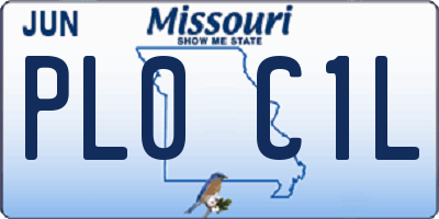MO license plate PL0C1L