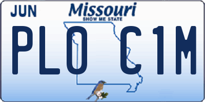 MO license plate PL0C1M