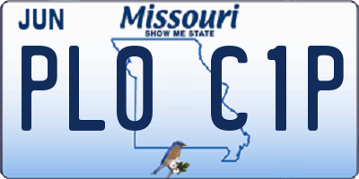 MO license plate PL0C1P