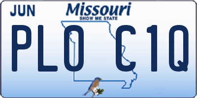 MO license plate PL0C1Q