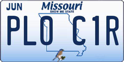 MO license plate PL0C1R