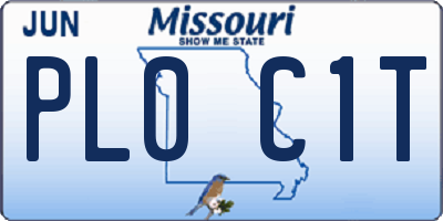 MO license plate PL0C1T