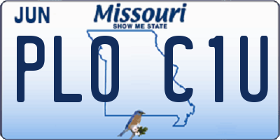 MO license plate PL0C1U