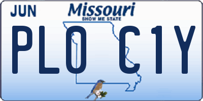 MO license plate PL0C1Y