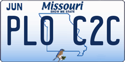 MO license plate PL0C2C