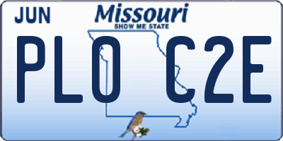 MO license plate PL0C2E