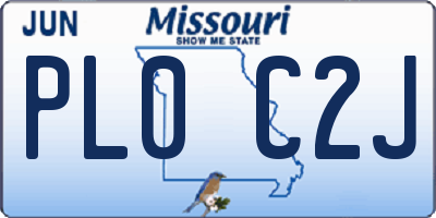 MO license plate PL0C2J