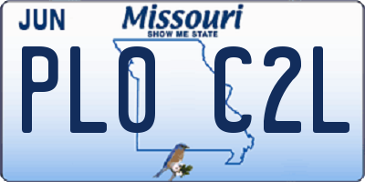 MO license plate PL0C2L