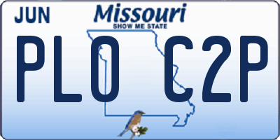 MO license plate PL0C2P