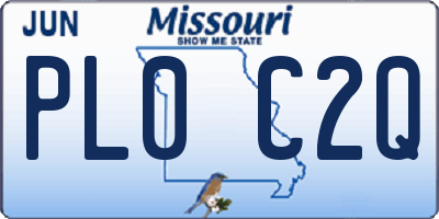 MO license plate PL0C2Q