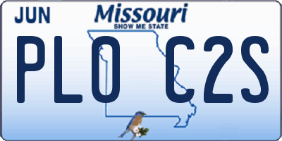 MO license plate PL0C2S