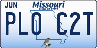 MO license plate PL0C2T