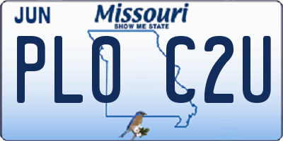 MO license plate PL0C2U