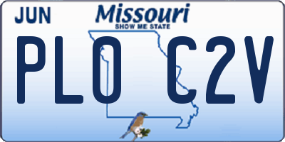 MO license plate PL0C2V