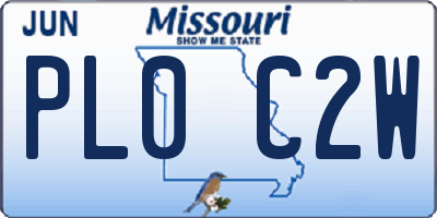 MO license plate PL0C2W