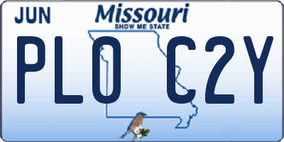 MO license plate PL0C2Y