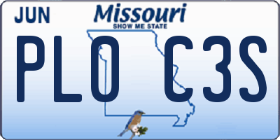 MO license plate PL0C3S