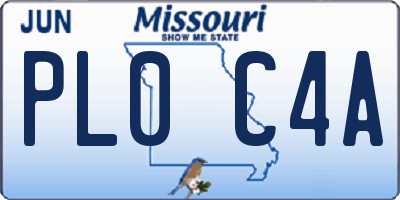 MO license plate PL0C4A