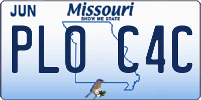 MO license plate PL0C4C