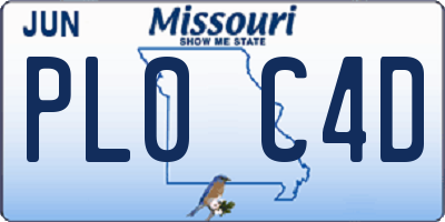 MO license plate PL0C4D