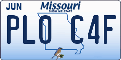 MO license plate PL0C4F