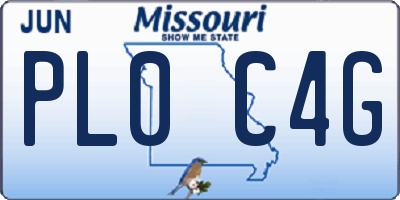 MO license plate PL0C4G