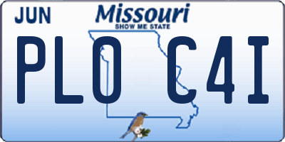 MO license plate PL0C4I