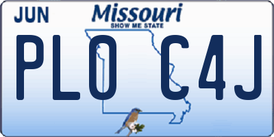 MO license plate PL0C4J