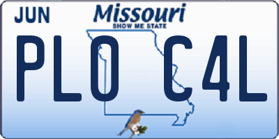 MO license plate PL0C4L