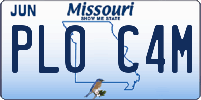 MO license plate PL0C4M