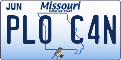 MO license plate PL0C4N