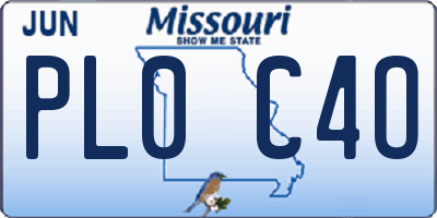 MO license plate PL0C4O
