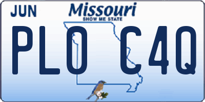 MO license plate PL0C4Q