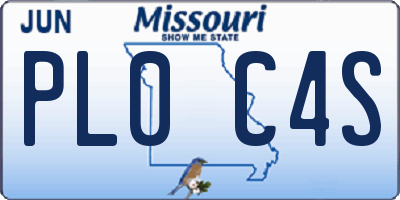 MO license plate PL0C4S