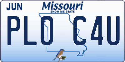 MO license plate PL0C4U