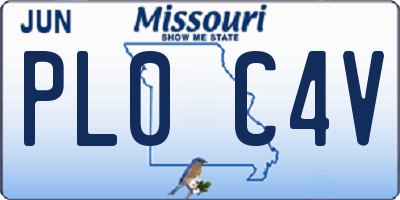 MO license plate PL0C4V