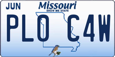 MO license plate PL0C4W
