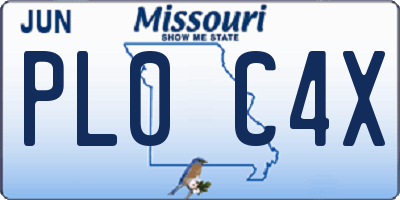 MO license plate PL0C4X